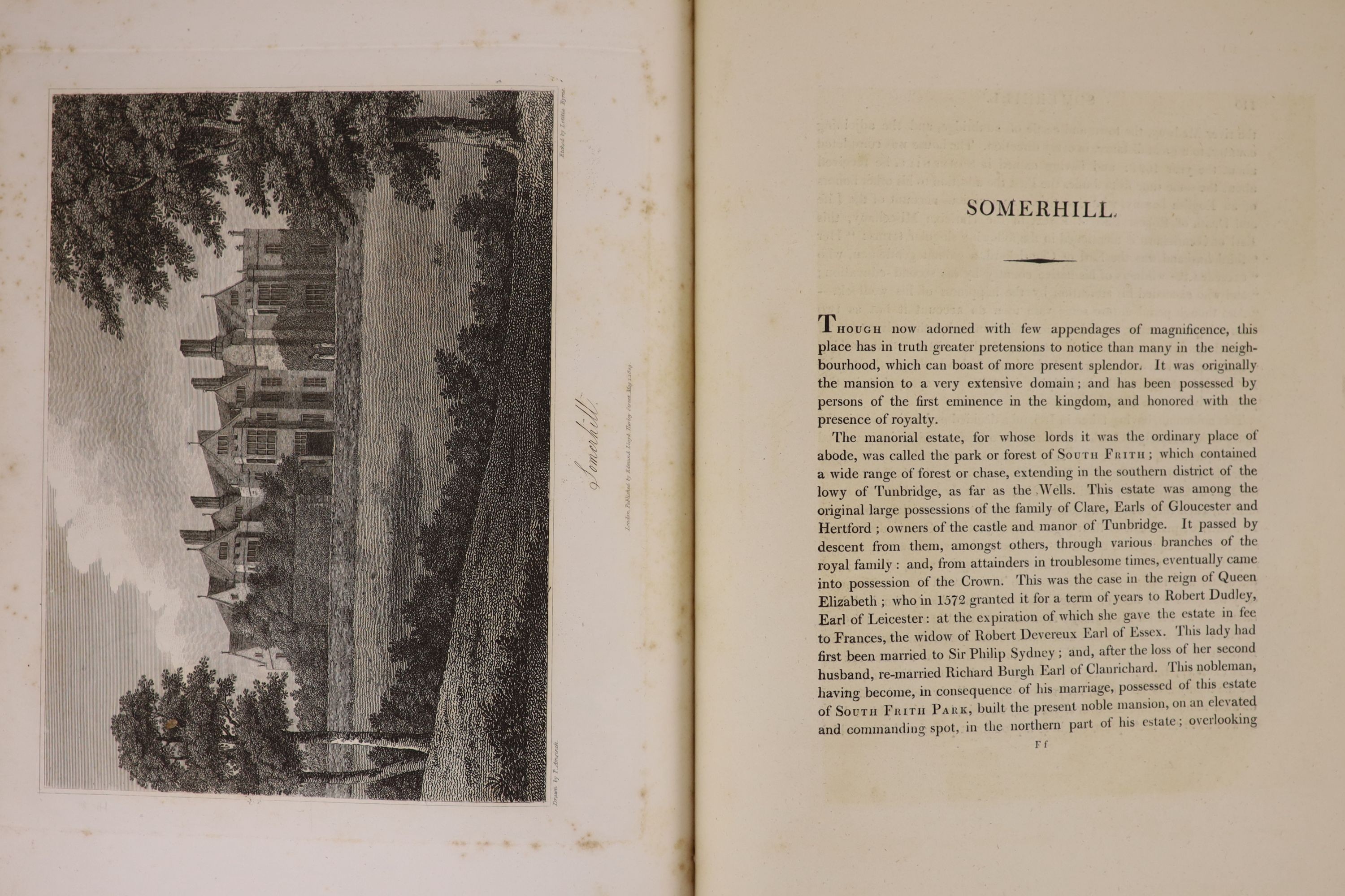 Amsinck, Paul - Tunbridge Wells, and its Neighbourhood, illustrated by a series of etchings, and historical descriptions. 30 engraved plates & several text vignette illus., half title